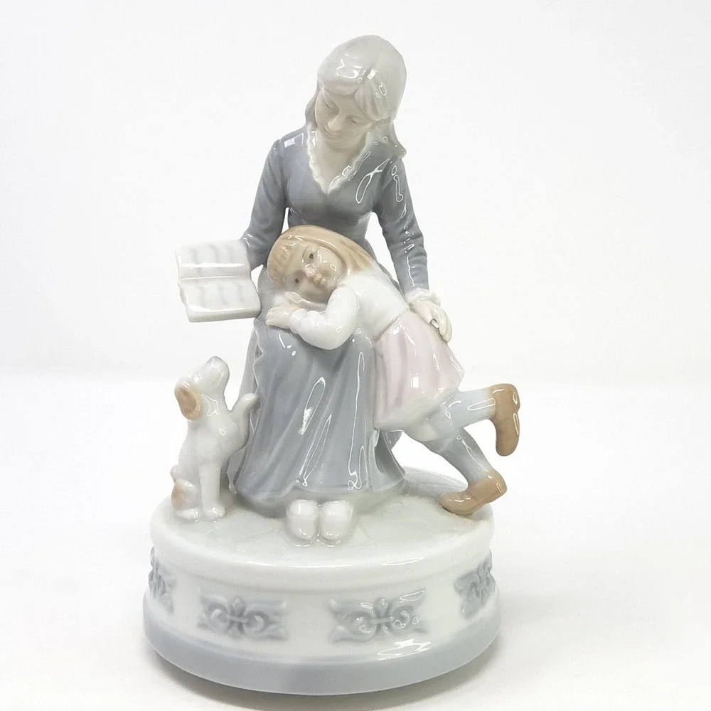 Valencia Collection‎ Porcelain Mother Child Music Box 7.5